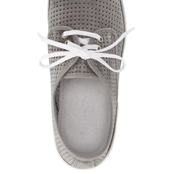 Bacco Bucci ITALY Perforated Suede Leather Sneakers Shoe Men's 11 NEW NIB Grey - Picture 4 of 13